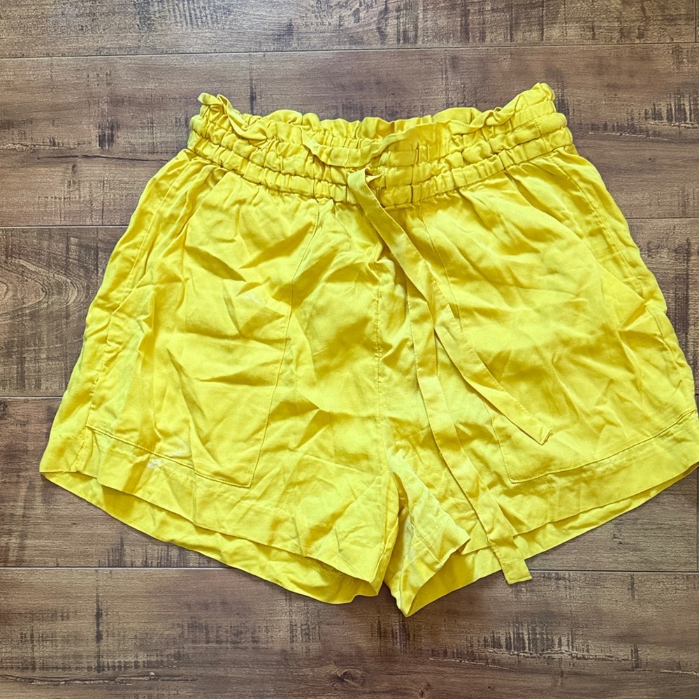 H&M High Waist Yellow Women's Shorts